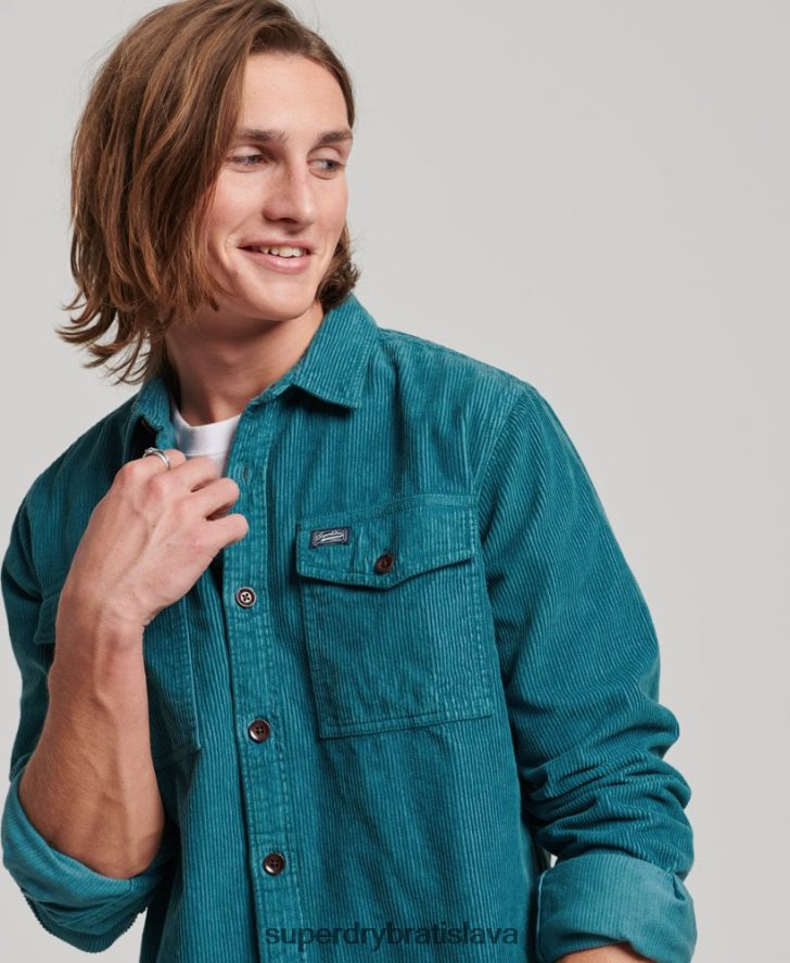 Superdry muži vintage šnúrkové tielko 6B4ZTR201 oblečenie tyrkysová