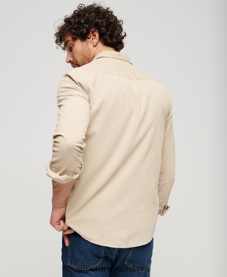 Superdry muži vintage šnúrová westernová košeľa 6B4ZTR82 oblečenie hnedá