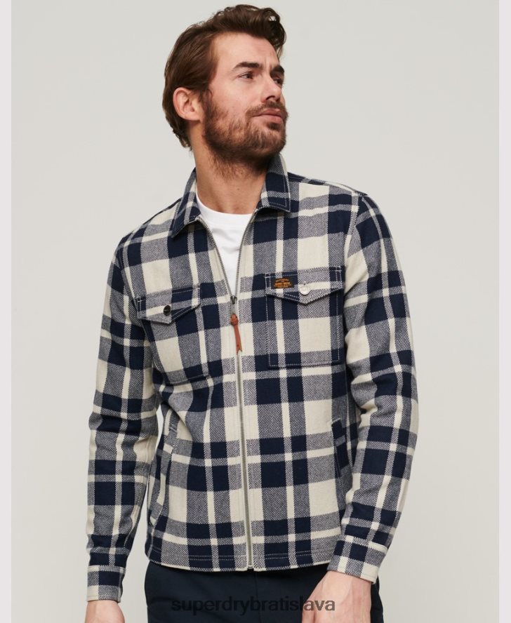 Superdry muži vlnené tričko na zips 6B4ZTR240 oblečenie svetlo modrá