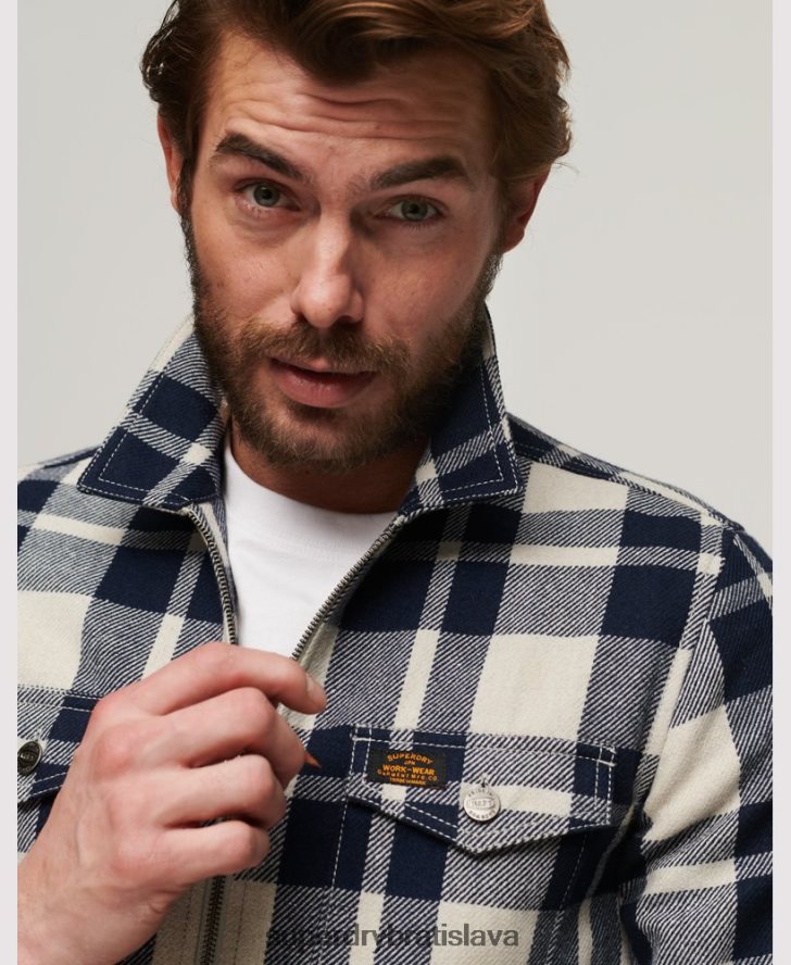 Superdry muži vlnené tričko na zips 6B4ZTR240 oblečenie svetlo modrá