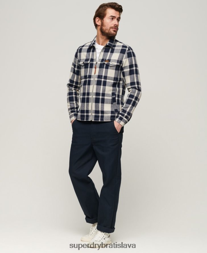 Superdry muži vlnené tričko na zips 6B4ZTR240 oblečenie svetlo modrá