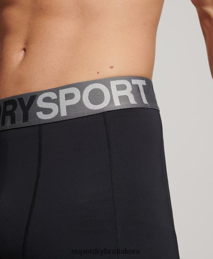 Superdry muži pevné legíny po celej dĺžke 6B4ZTR1420 oblečenie čierna