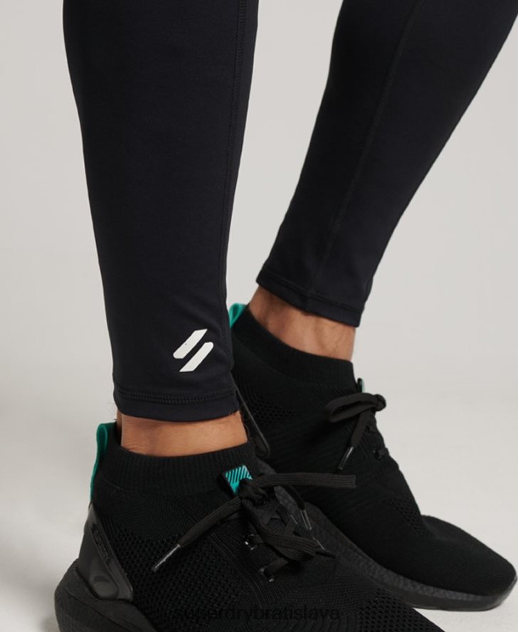 Superdry muži pevné legíny po celej dĺžke 6B4ZTR1420 oblečenie čierna
