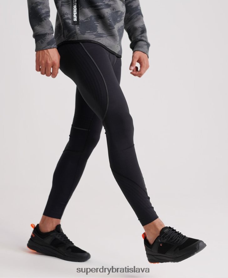 Superdry muži výkonné kompresné legíny 6B4ZTR1441 oblečenie čierna