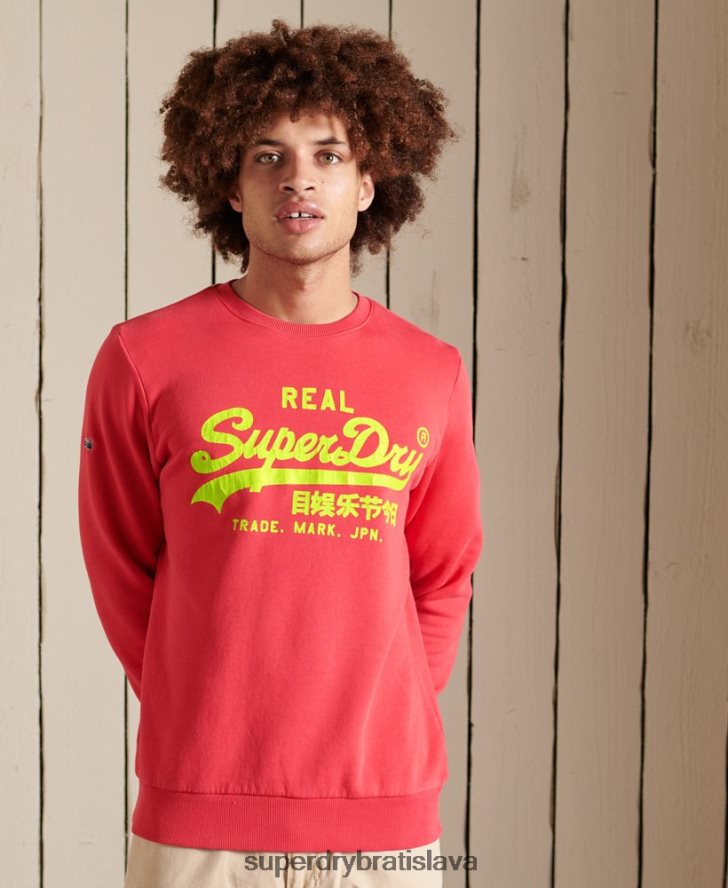 Superdry muži Americká klasická mikina s vintage logom 6B4ZTR5029 oblečenie červená
