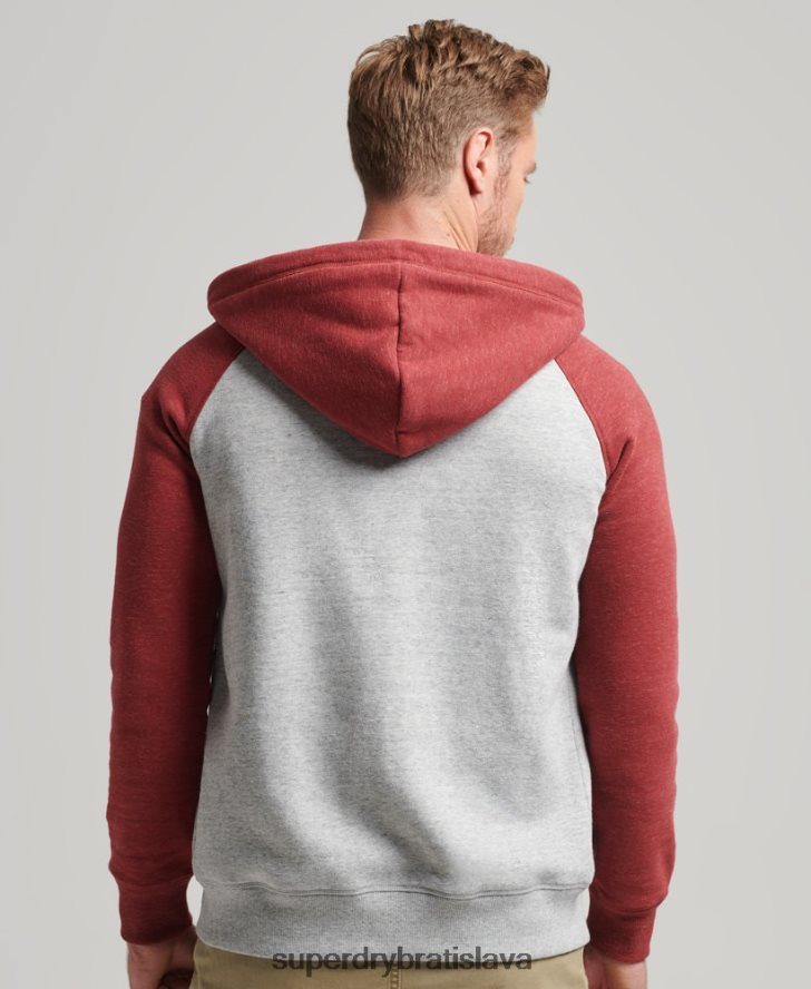 Superdry muži Baseballová mikina na zips s logom z organickej bavlny 6B4ZTR498 oblečenie svetlo šedá
