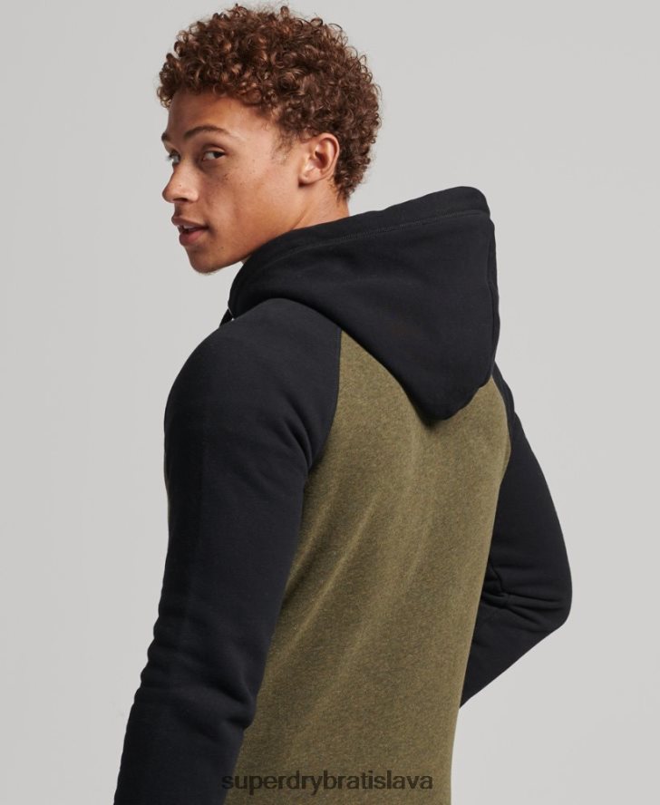 Superdry muži Baseballová mikina na zips s logom z organickej bavlny 6B4ZTR520 oblečenie zelená