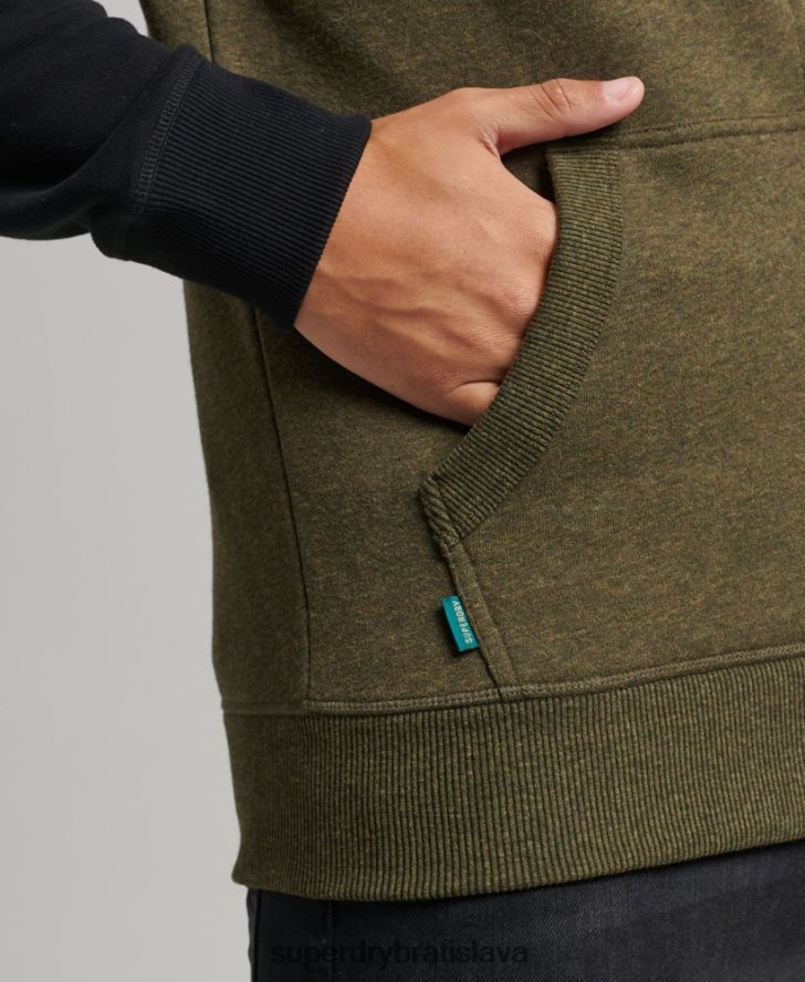 Superdry muži Baseballová mikina na zips s logom z organickej bavlny 6B4ZTR520 oblečenie zelená