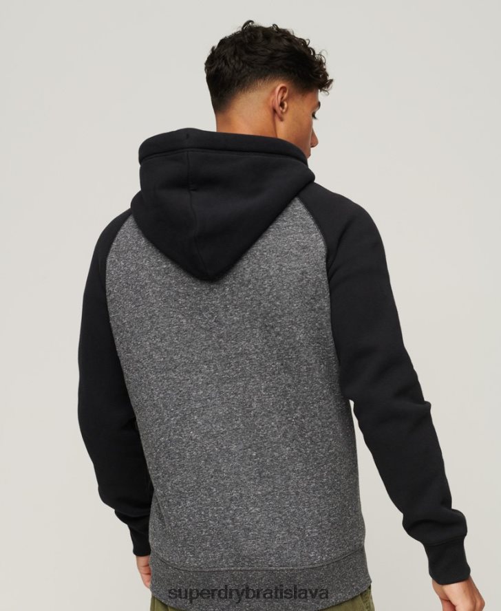 Superdry muži Baseballová mikina na zips s logom z organickej bavlny 6B4ZTR671 oblečenie tmavošedý