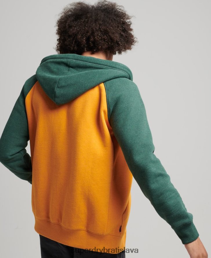 Superdry muži Baseballová mikina na zips s logom z organickej bavlny 6B4ZTR803 oblečenie zlato