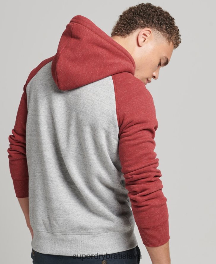 Superdry muži Bejzbalová mikina s vintage logom z organickej bavlny 6B4ZTR548 oblečenie svetlo šedá