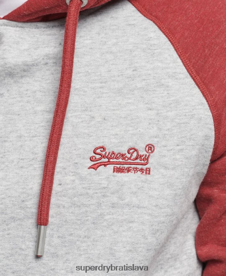 Superdry muži Bejzbalová mikina s vintage logom z organickej bavlny 6B4ZTR548 oblečenie svetlo šedá
