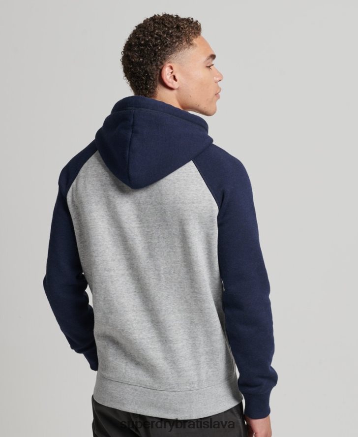 Superdry muži Bejzbalová mikina s vintage logom z organickej bavlny 6B4ZTR602 oblečenie sivá