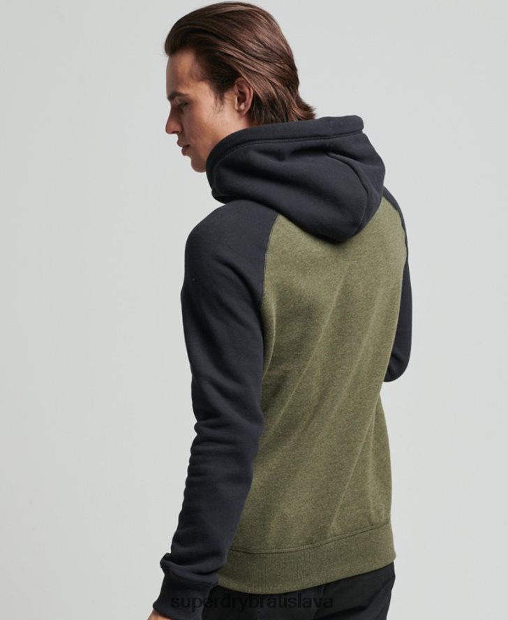 Superdry muži Bejzbalová mikina s vintage logom z organickej bavlny 6B4ZTR745 oblečenie zelená