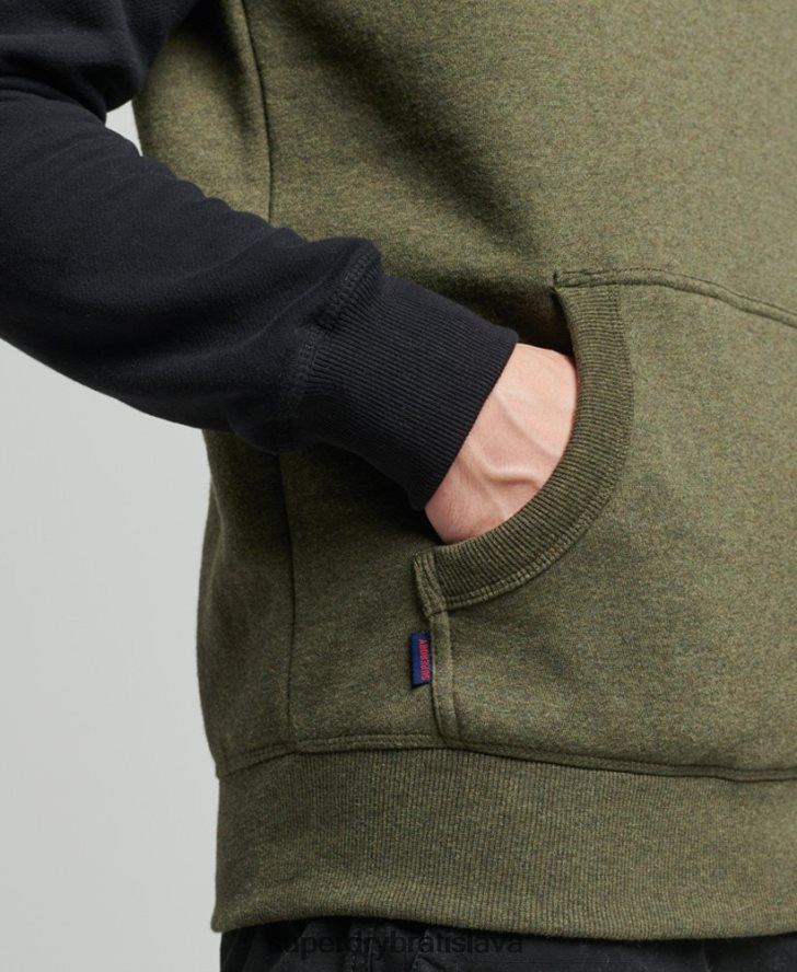 Superdry muži Bejzbalová mikina s vintage logom z organickej bavlny 6B4ZTR745 oblečenie zelená