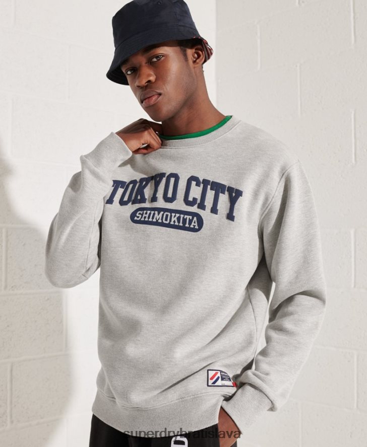 Superdry muži City College oversized mikina 6B4ZTR895 oblečenie sivá