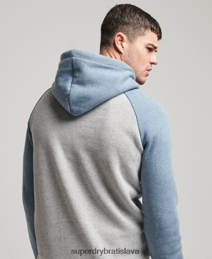 Superdry muži Cooper class raglánová mikina s kapucňou 6B4ZTR594 oblečenie sivá