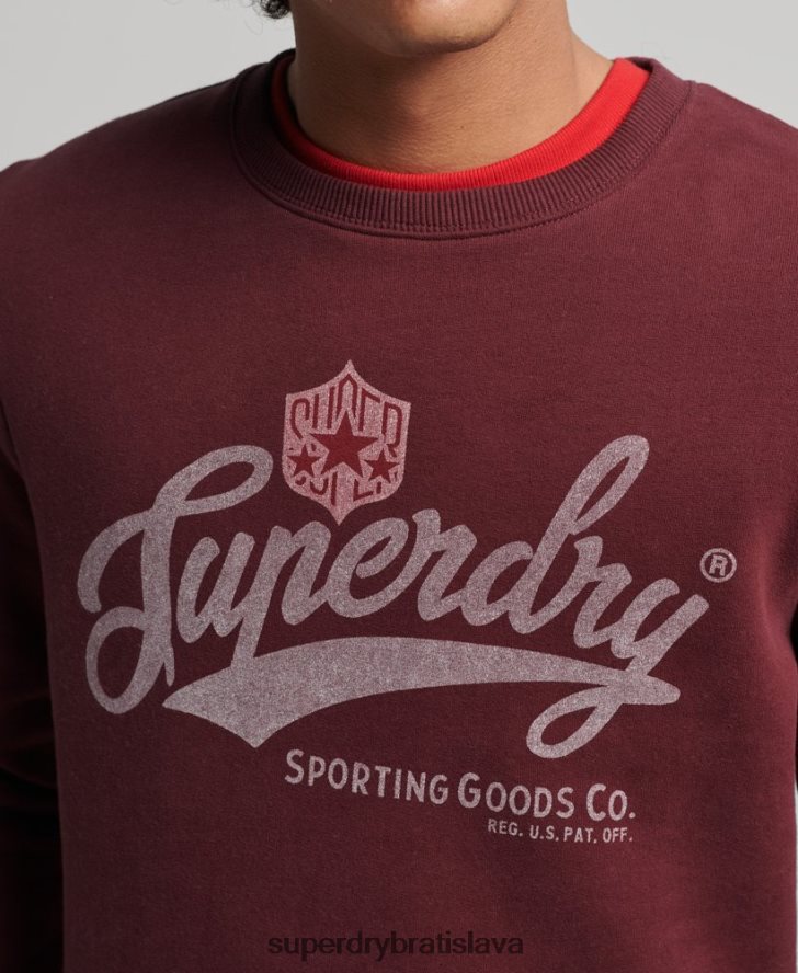 Superdry muži Kolegiátna mikina v štýle vintage script 6B4ZTR828 oblečenie červená