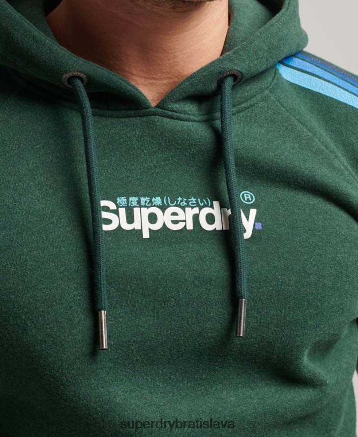Superdry muži Mikina s kapucňou s logom kalia rukávov 6B4ZTR879 oblečenie zelená