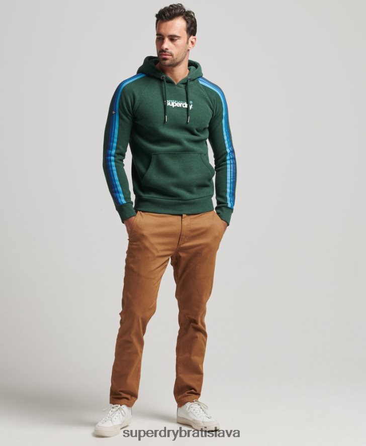 Superdry muži Mikina s kapucňou s logom kalia rukávov 6B4ZTR879 oblečenie zelená