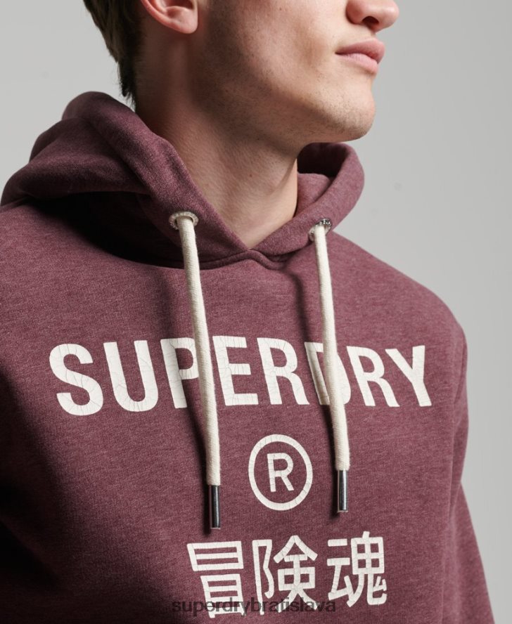 Superdry muži Mikina s logom spoločnosti Marl 6B4ZTR5072 oblečenie červená