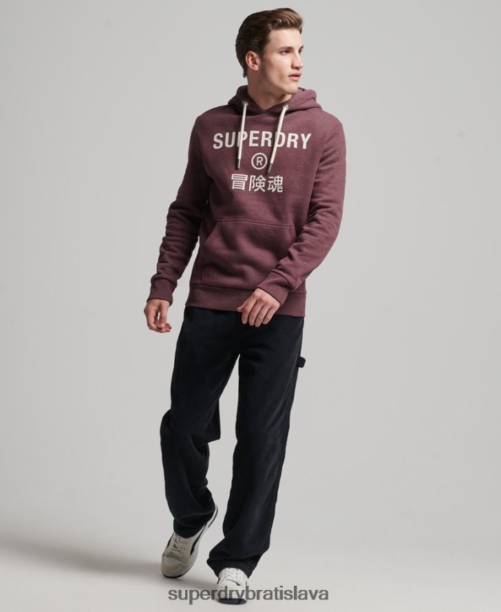 Superdry muži Mikina s logom spoločnosti Marl 6B4ZTR5072 oblečenie červená