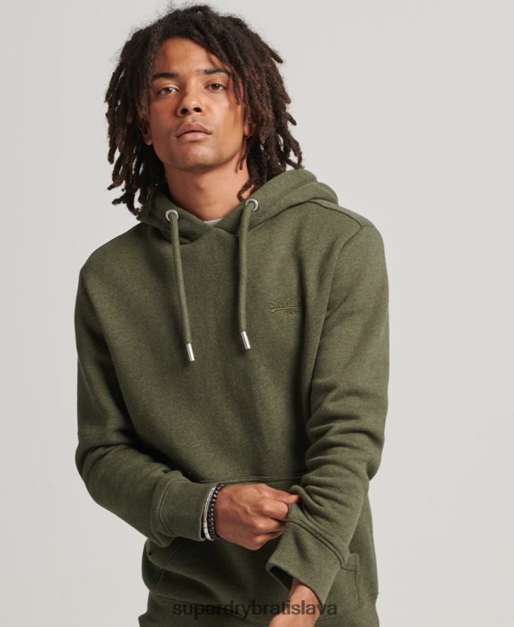 Superdry muži Mikina s podstatným logom z organickej bavlny 6B4ZTR566 oblečenie kaki