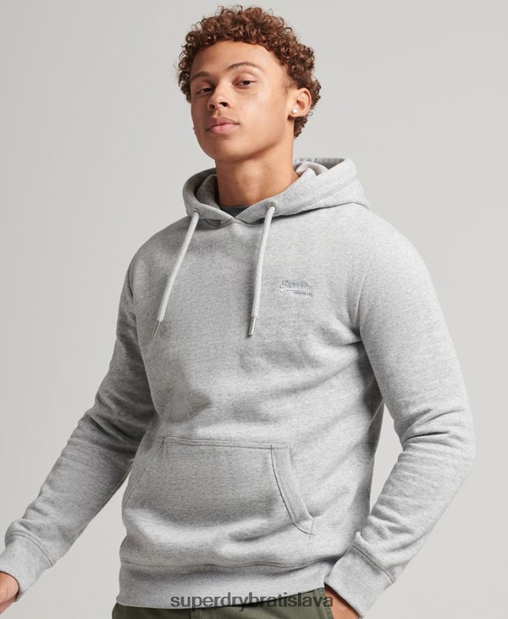 Superdry muži Mikina s podstatným logom z organickej bavlny 6B4ZTR567 oblečenie sivá