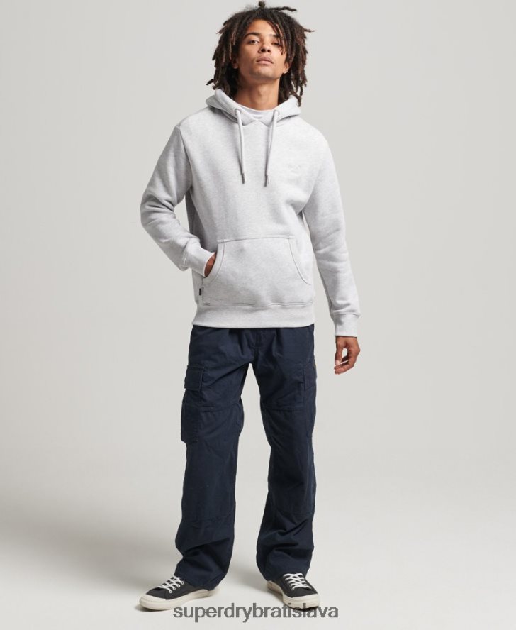 Superdry muži Mikina s podstatným logom z organickej bavlny 6B4ZTR616 oblečenie svetlo šedá