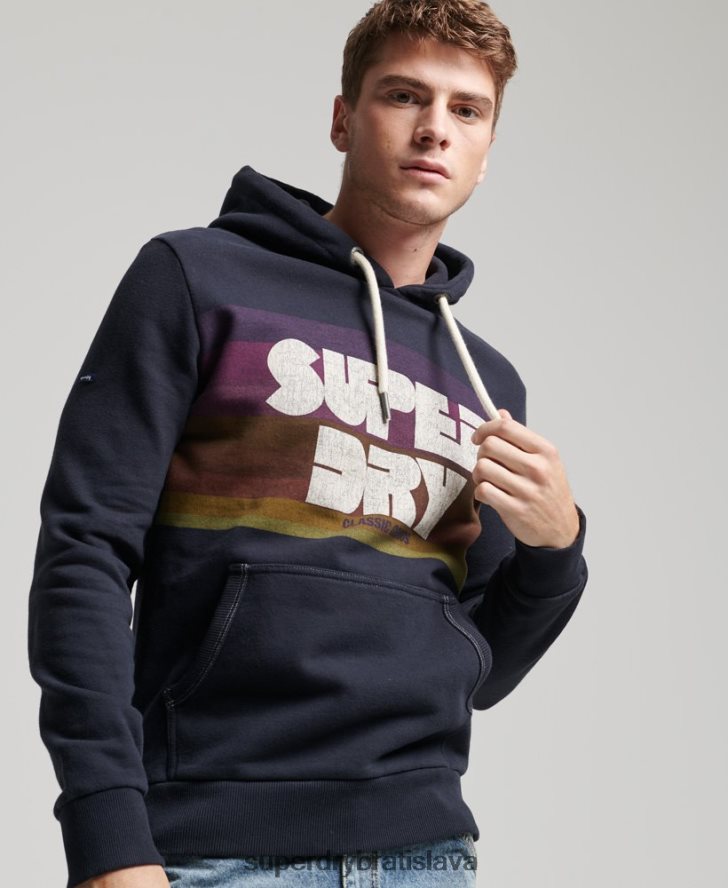Superdry muži Mikina s prúžkami zo 70. rokov 6B4ZTR5135 oblečenie námorníctvo