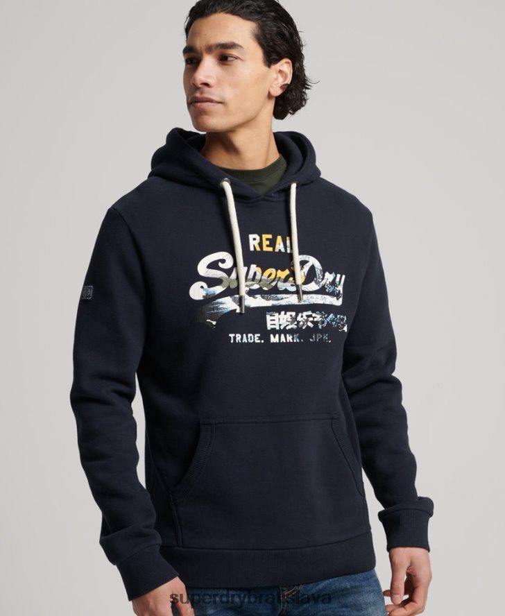 Superdry muži Výpravná mikina s vintage logom 6B4ZTR5186 oblečenie námorníctvo