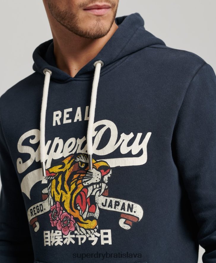 Superdry muži Výpravná mikina s vintage logom 6B4ZTR568 oblečenie námorníctvo