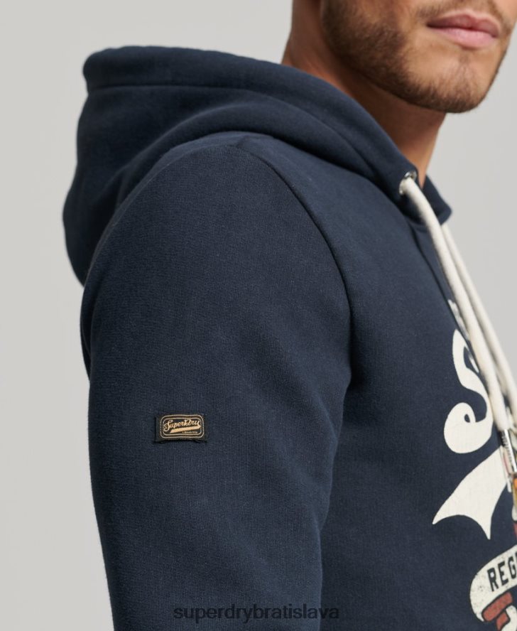 Superdry muži Výpravná mikina s vintage logom 6B4ZTR568 oblečenie námorníctvo