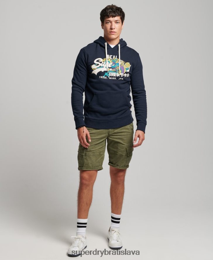 Superdry muži Výpravná mikina s vintage logom 6B4ZTR697 oblečenie námorníctvo
