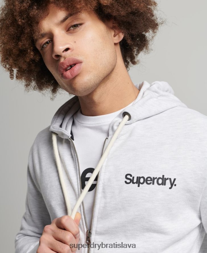 Superdry muži Vintage core logo klasická mikina na zips 6B4ZTR5150 oblečenie svetlo šedá
