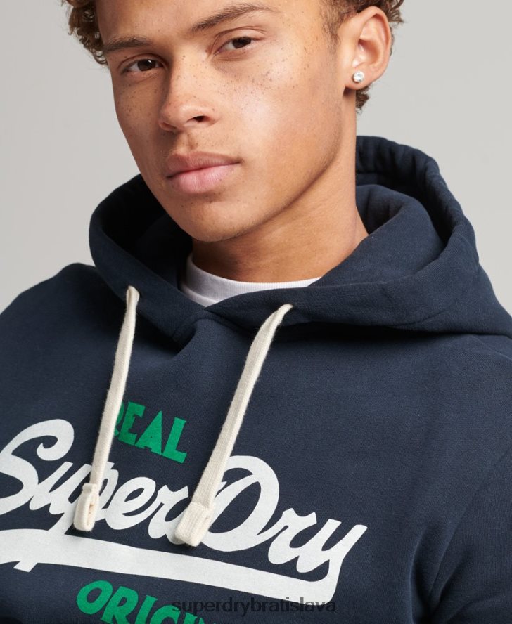 Superdry muži Vintage logo sóda s kapucňou 6B4ZTR5035 oblečenie námorníctvo
