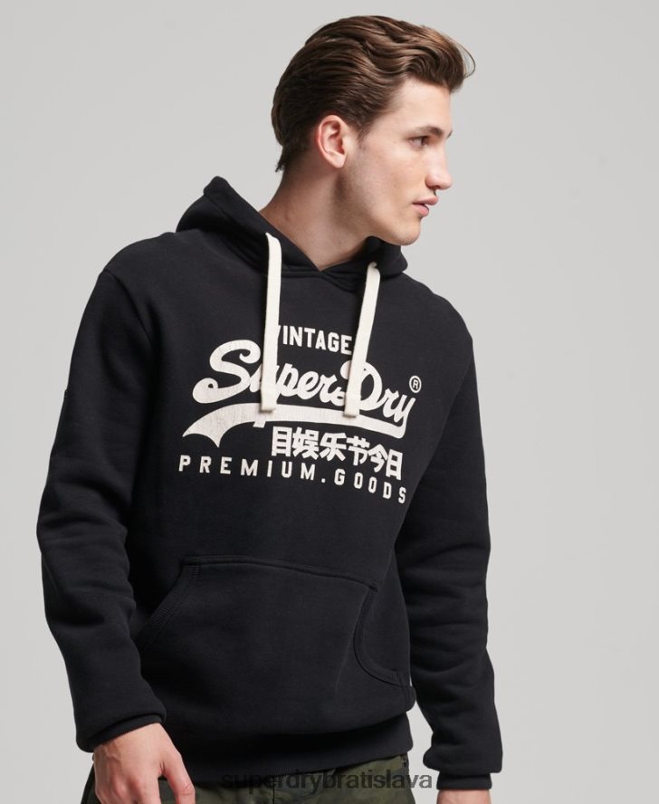 Superdry muži Vintage mikina s logom 6B4ZTR5093 oblečenie čierna