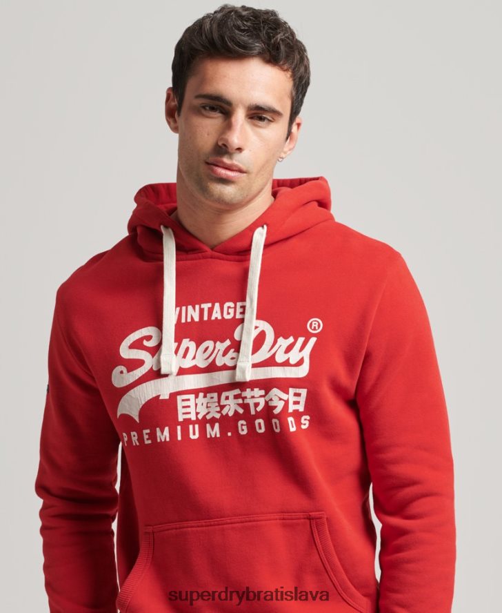 Superdry muži Vintage mikina s logom 6B4ZTR5162 oblečenie červená