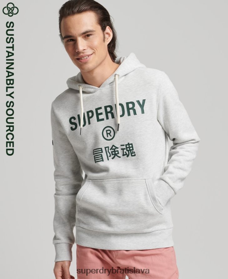 Superdry muži Vintage mikina s logom 6B4ZTR5184 oblečenie svetlo šedá
