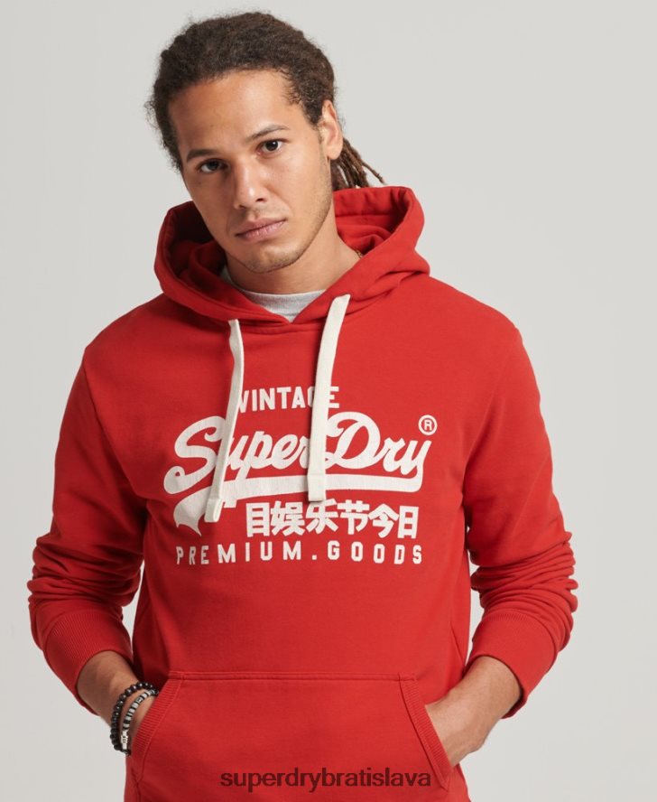 Superdry muži Vintage mikina s logom 6B4ZTR854 oblečenie červená