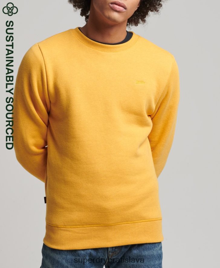 Superdry muži Vintage mikina s logom z organickej bavlny 6B4ZTR5068 oblečenie žltá