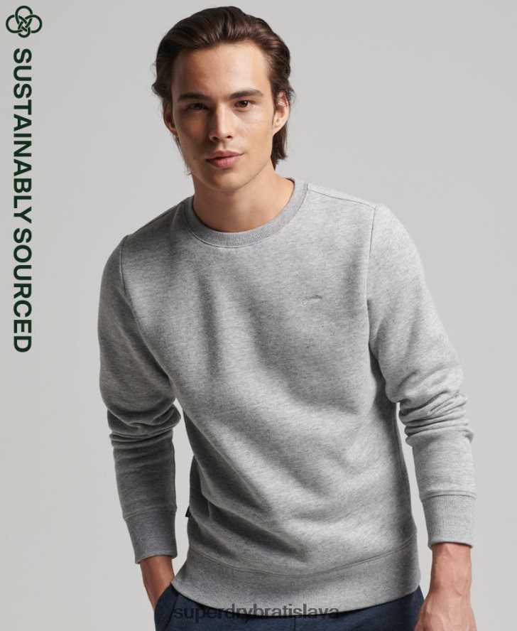 Superdry muži Vintage mikina s logom z organickej bavlny 6B4ZTR528 oblečenie sivá