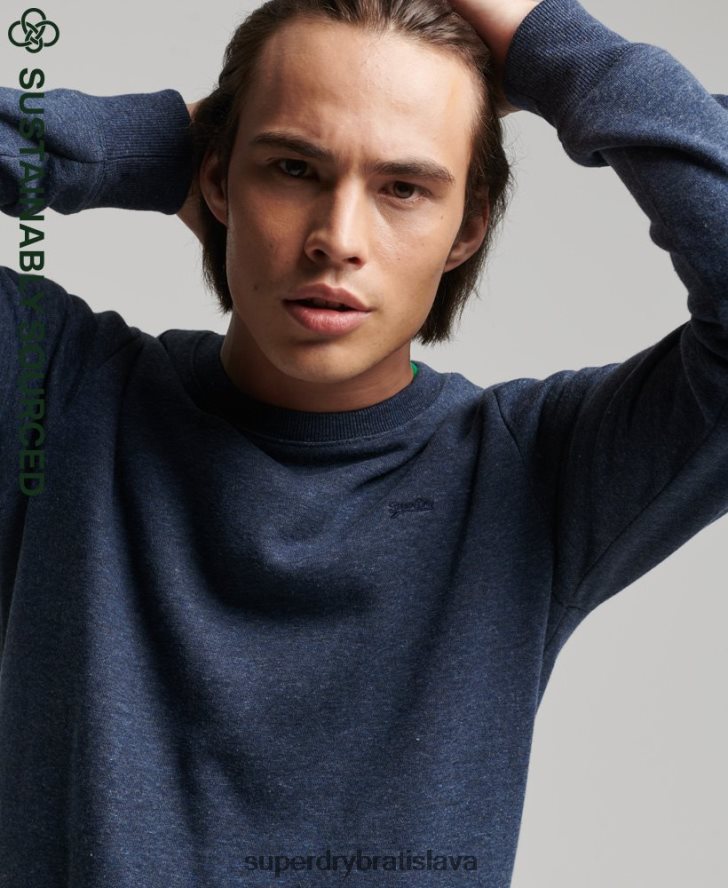 Superdry muži Vintage mikina s logom z organickej bavlny 6B4ZTR646 oblečenie námorníctvo