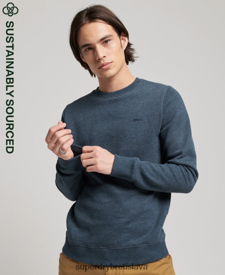Superdry muži Vintage mikina s logom z organickej bavlny 6B4ZTR661 oblečenie námorníctvo