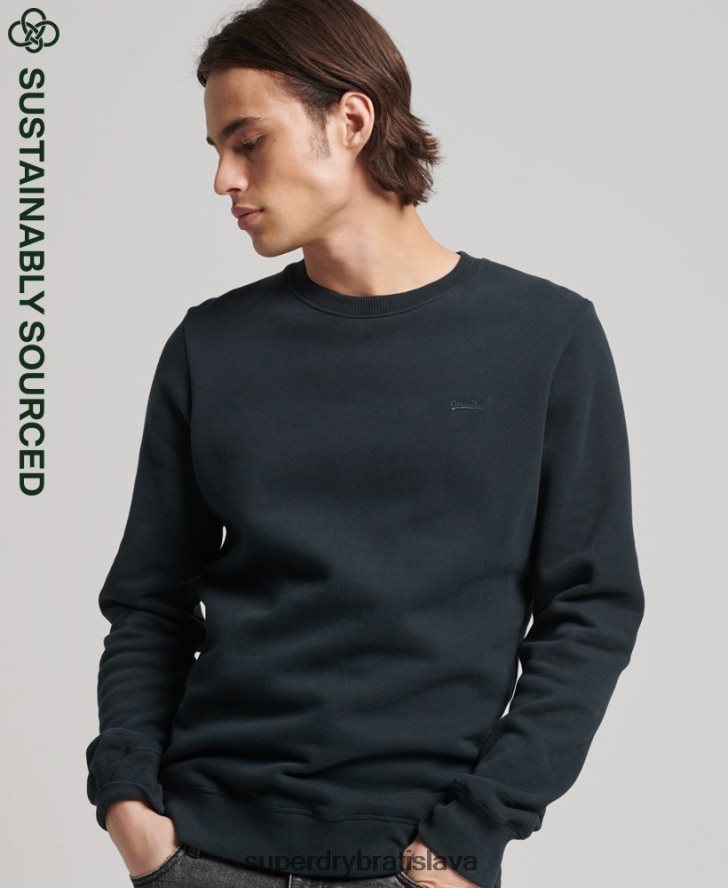 Superdry muži Vintage mikina s logom z organickej bavlny 6B4ZTR664 oblečenie námorníctvo