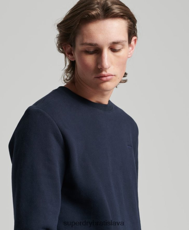Superdry muži Vintage mikina s logom z organickej bavlny 6B4ZTR756 oblečenie námorníctvo