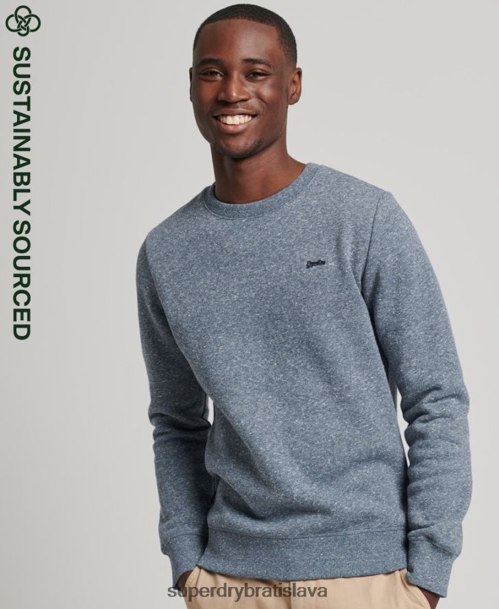 Superdry muži Vintage mikina s logom z organickej bavlny 6B4ZTR844 oblečenie Modrá