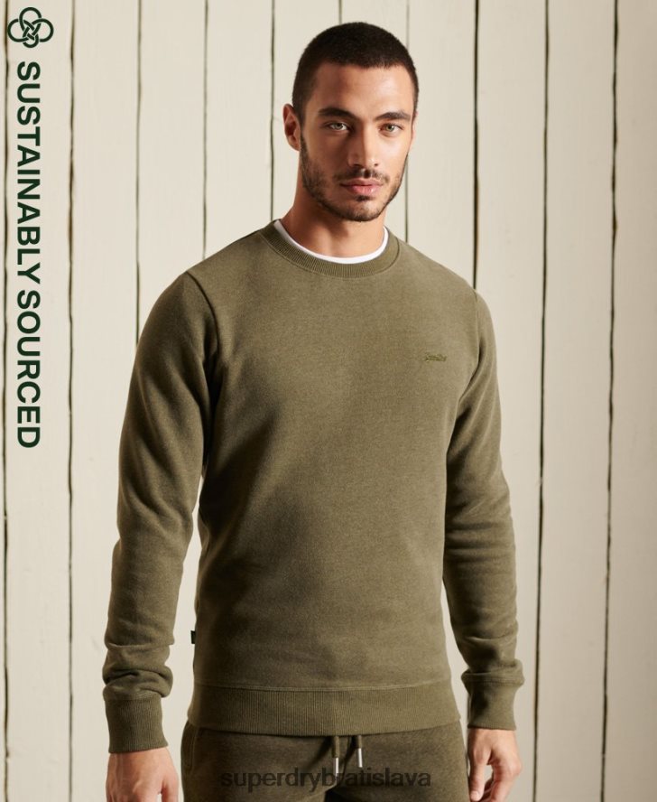 Superdry muži Vintage mikina s logom z organickej bavlny 6B4ZTR865 oblečenie kaki