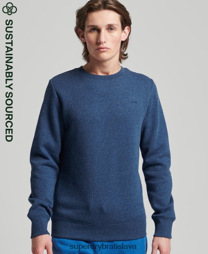 Superdry muži Vintage mikina s logom z organickej bavlny 6B4ZTR888 oblečenie Modrá