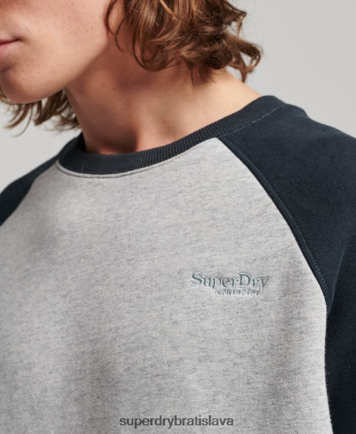 Superdry muži baseballová mikina 6B4ZTR555 oblečenie sivá
